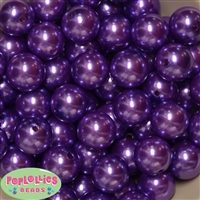 20mm Purple Faux Acrylic Pearl Bubblegum Beads