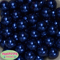 20mm Royal Blue Faux Acrylic Pearl Bubblegum Beads Bulk