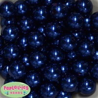 20mm Royal Blue Faux Acrylic Pearl Bubblegum Beads Bulk