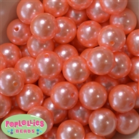 20mm Shell Pink Faux Acrylic Pearl Bubblegum Beads