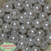 20mm White Faux Acrylic Pearl Bubblegum Beads Bulk