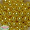 20mm Yellow Faux Acrylic Pearl Bubblegum Beads