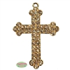 AB Gold Tone Rhinestone Cross Pendant