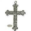 AB Silver Rhinestone Cross Pendant