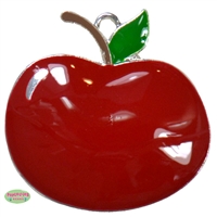 Red Apple Rhinestone Pendant 48mm x 33mm