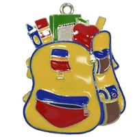 Back to School Backpack Enamel Pendant