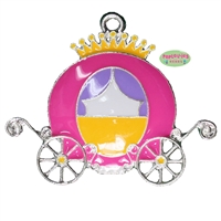 Enamel Pink Princess Carriage Pendant