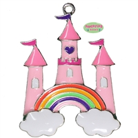 Rainbow Castle Enamel Pendant