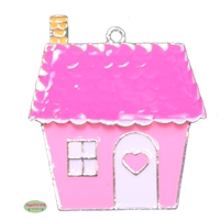 Pink Cottage Enamel Pendant