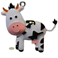 Enamel Cuddly Cow Chunky Pendant