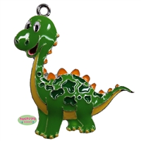 Green Dinosaur Enamel Pendant