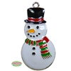 Enamel Winter Snowman 35mm x 35mm (approx 1.3")