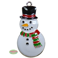 Enamel Winter Snowman 35mm x 35mm (approx 1.3")