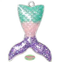 Glitter Mermaid Tail Enamel Pendant