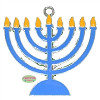 Hanukkah Menorah Enamel Pendant