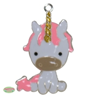 Baby Unicorn Enamel Pendant 46mm x 35mm