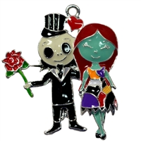 Jack and Sally Enamel Pendant