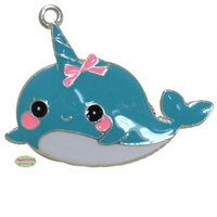 Cute Narwhal Enamel Pendant