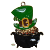 38mm Rhinestone Enamel St. Patrick's Day Pendant