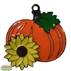 Fall Sunflower Pumpkin Enamel Pendant