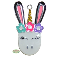 Easter Bunny Unicorn Enamel Pendant