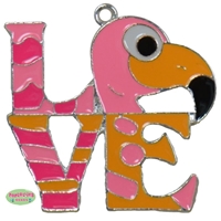 Flamingo Love Enamel Pendant