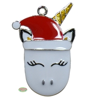 Santa Claus Unicorn Enamel Pendant