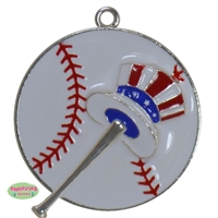 All American Baseball Enamel Pendant