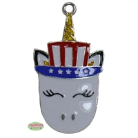 Patriotic Unicorn Enamel Pendant