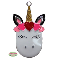 Valentine Day Unicorn Enamel Pendant