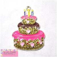 Birthday Cake Rhinestone Pendant