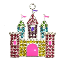 Rhinestone Castle Pendant