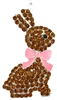 Chocolate Easter Bunny Rhinestone Pendant 46mm x 29mm