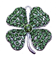 38mm Rhinestone Green Clover Pendant