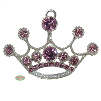 Pink Rhinestone Crown Pendant