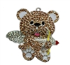 45mm Cupid Teddy Bear Rhinestone Pendant