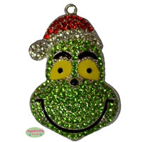 Rhinestone the Grinch Pendant 52mm x 31mm