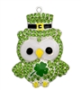 Rhinestone Irish Owl Pendant 38mm x 50mm