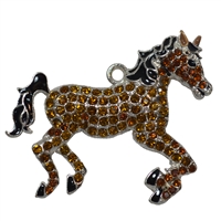 Brown Horse Rhinestone Pendant