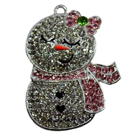 Lady Snowman Rhinestone Pendant