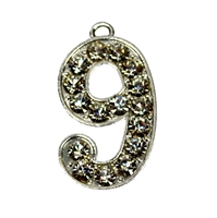 Nine 9 Rhinestone Age Pendant