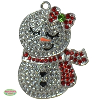 Lady Snowman Rhinestone Pendant