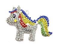 Rainbow Little Pony Rhinestone Pendant