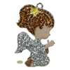 Rhinestone Praying Angel Pendant 45mmx 38mm