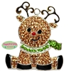 Holiday Christmas Reindeer Rhinestone Pendant