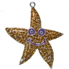 43mm Silver Starfish Pendant in Rhinestones