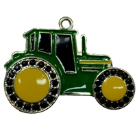 Little Green Tractor Enamel Pendant