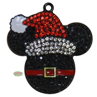 Christmas Mouse Rhinestone Pendant