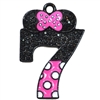 Minnie Style 7 Seven Rhinestone and Enamel Pendant 35 x 25 mm