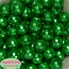 20mm Green Facet Acrylic Pearl Bubblegum Beads